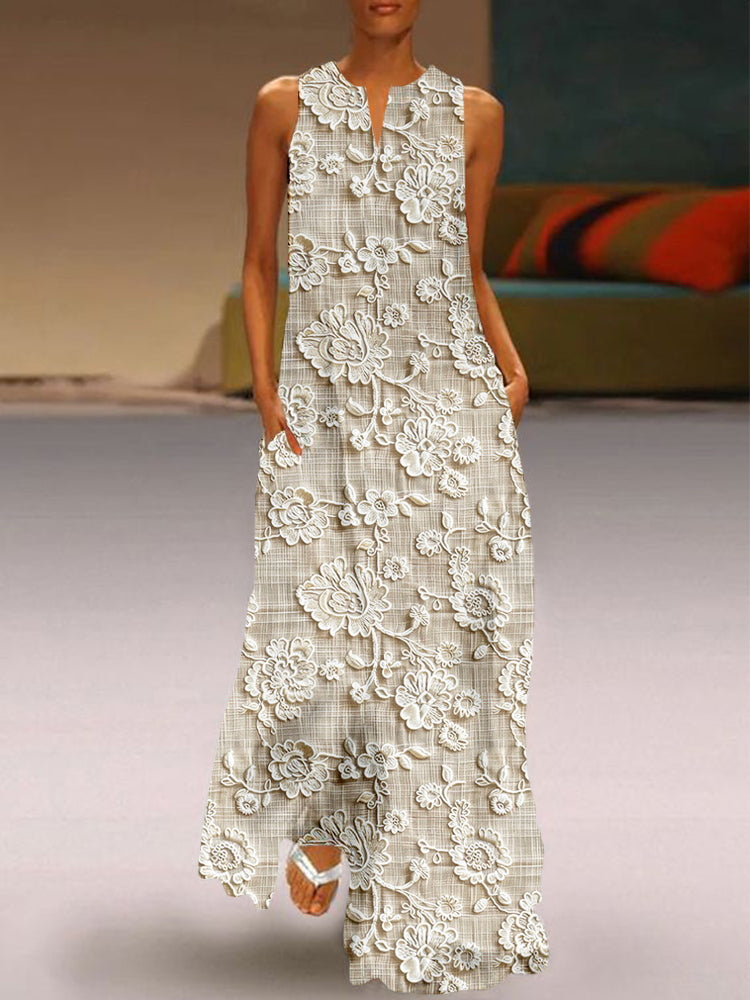 Elina™ | Elegant Dress with Stylish Lace Print