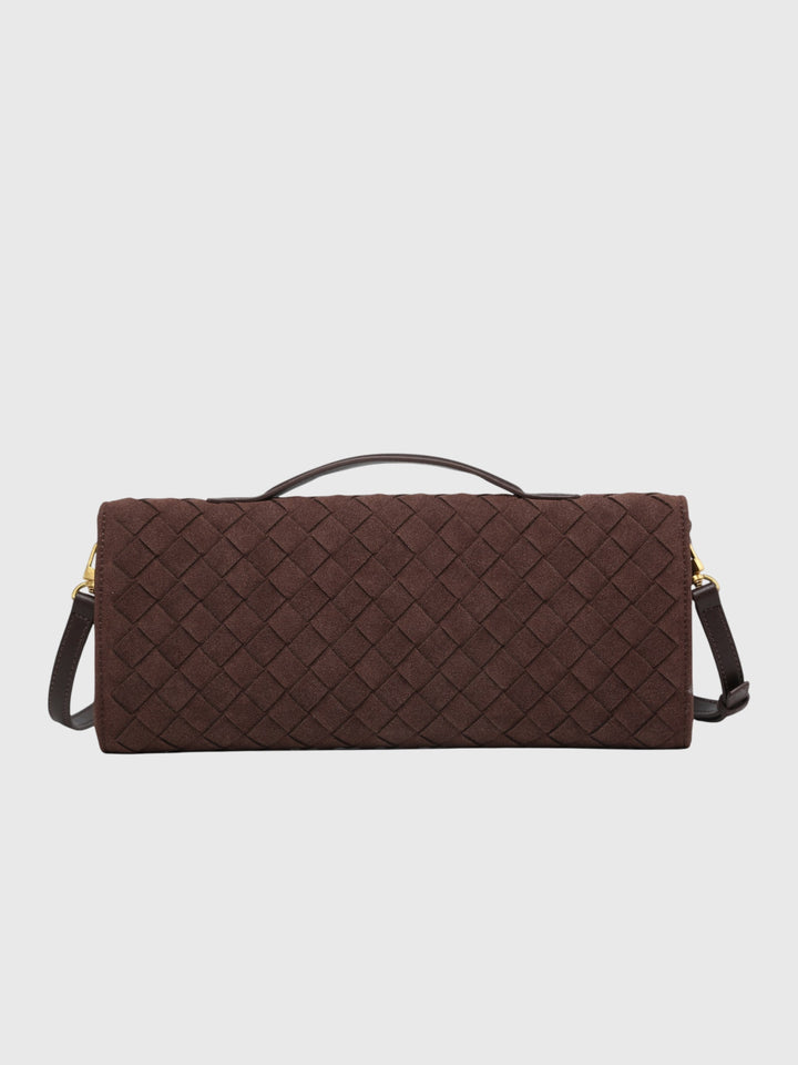 Cherry | Luxe Woven Suede Clutch