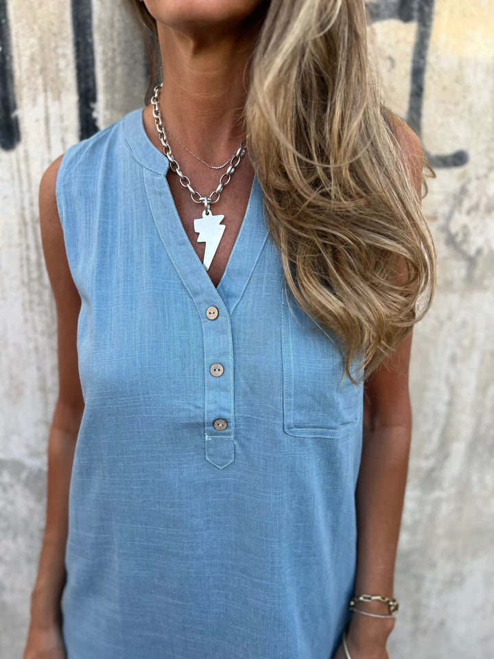 Maeve™ | Women’s Solid Cotton & Linen Dress