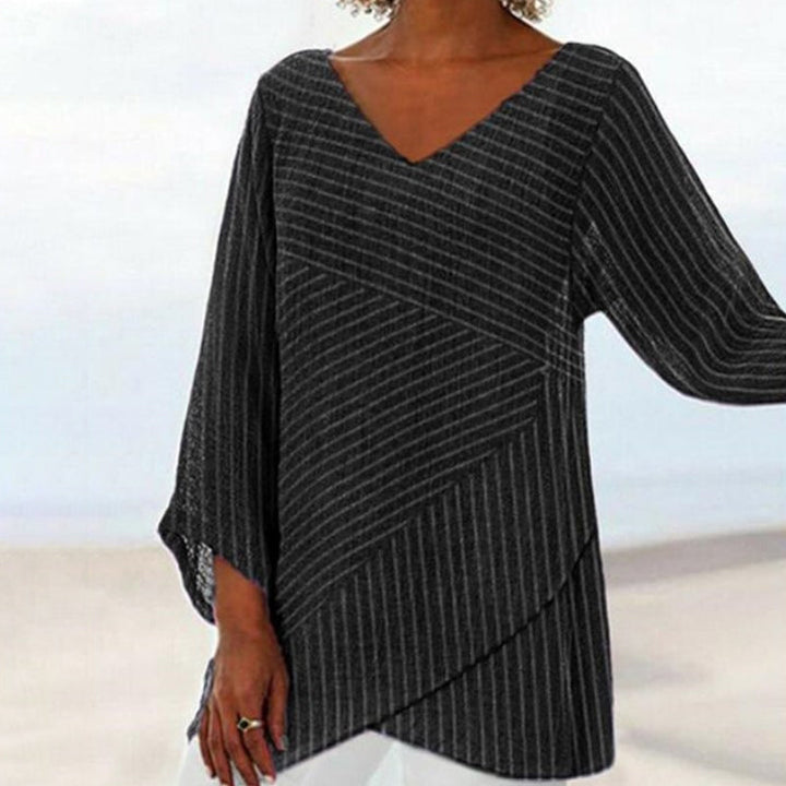 Lina™ | Beautifully Draped Striped Top