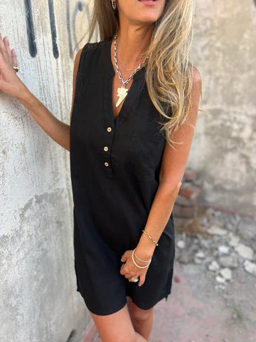Maeve™ | Women’s Solid Cotton & Linen Dress