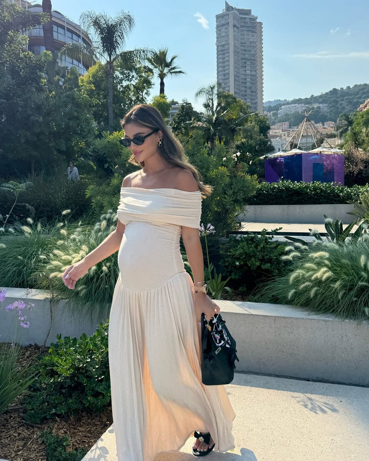 Naomi | Pleated Maternity Maxi Dress