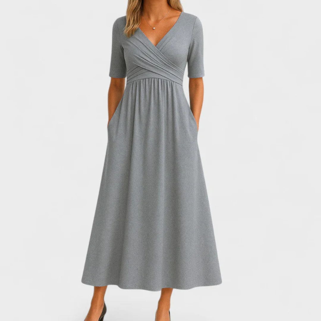 Chrystal - Crossed dress with short sleeves