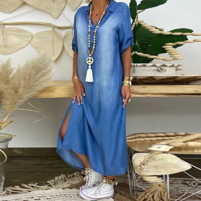 LEA | Long Denim-Style Dress