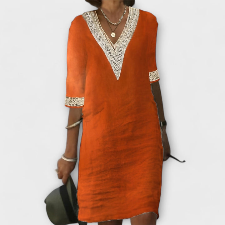 Tina - Ladies' Dress Made of Cotton and Linen