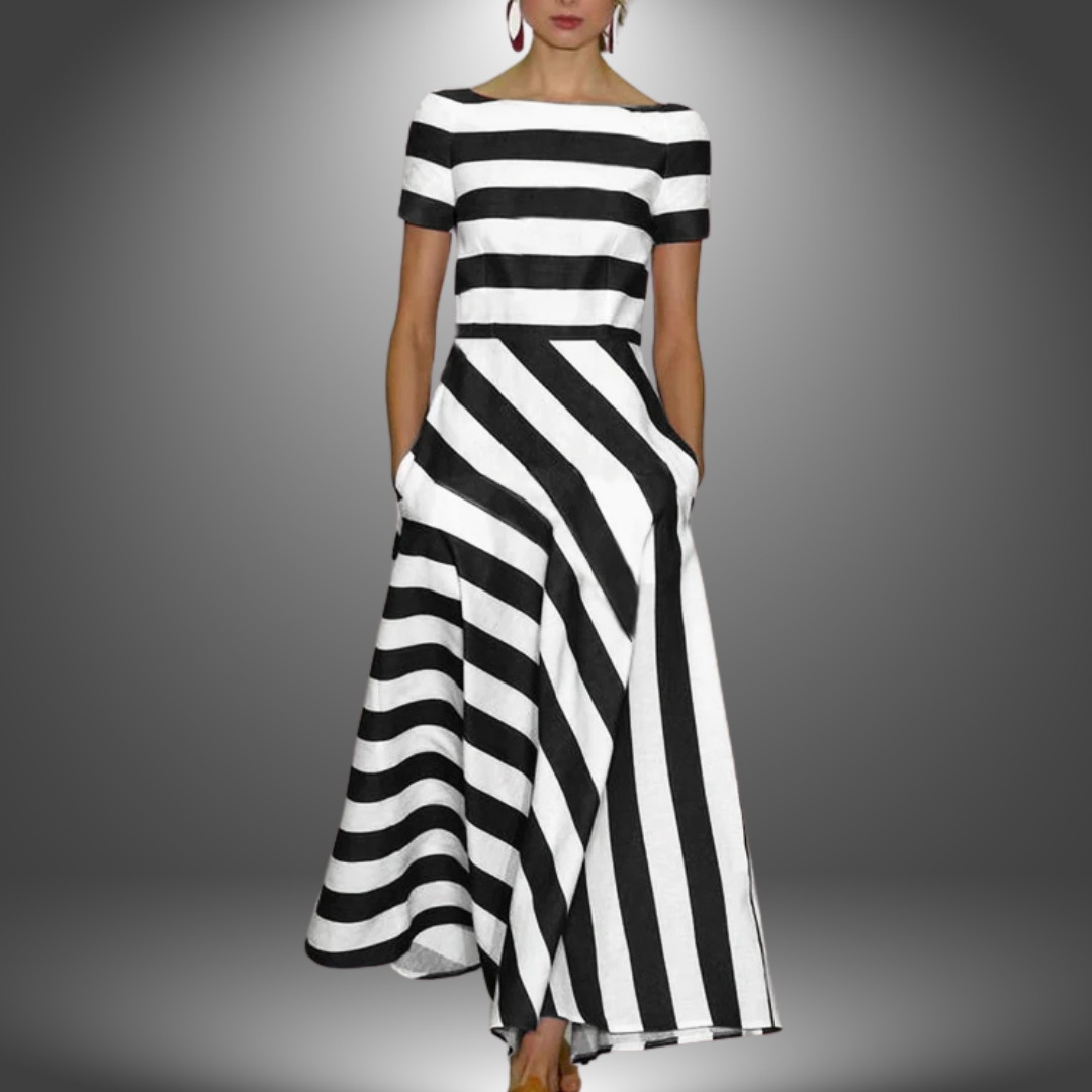 Linda™ – Handmade Long Striped Dress
