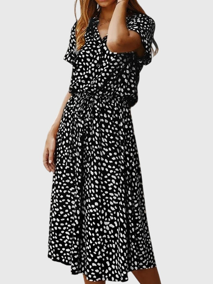 Amber - Printed V-Neck Dress