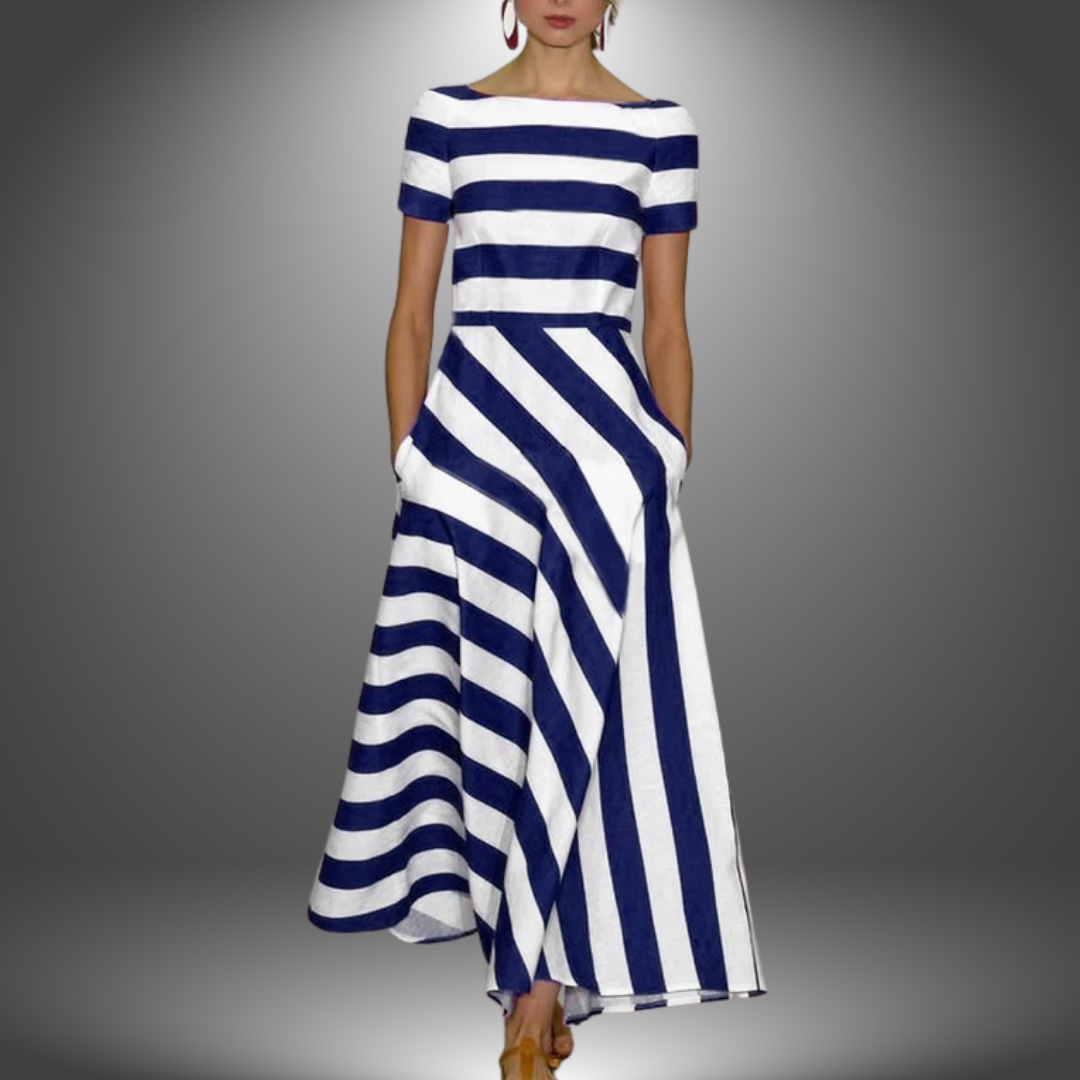 Linda™ – Handmade Long Striped Dress