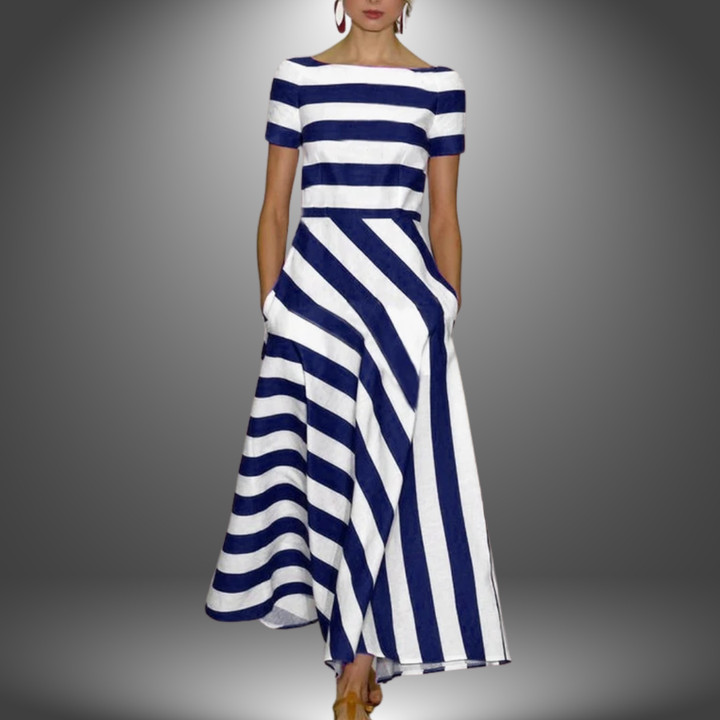 Linda™ – Handmade Long Striped Dress