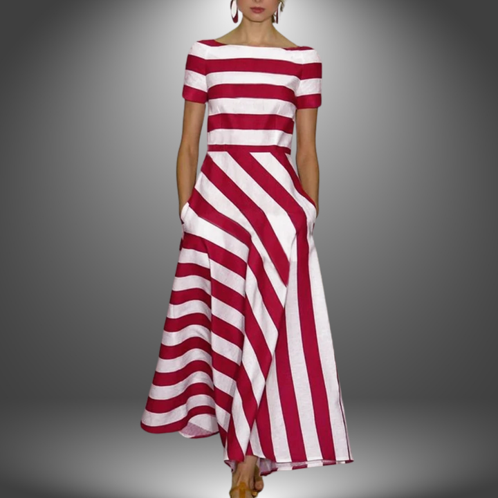 Linda™ – Handmade Long Striped Dress