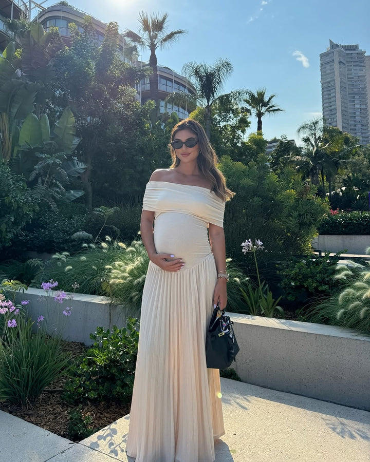 Naomi | Pleated Maternity Maxi Dress