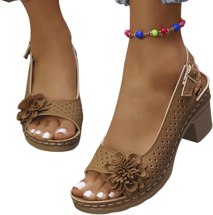 Sienna™ | Floral Chunky Heel Sandals