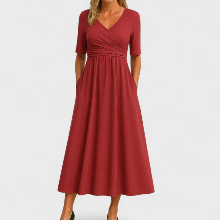 Chrystal - Crossed dress with short sleeves