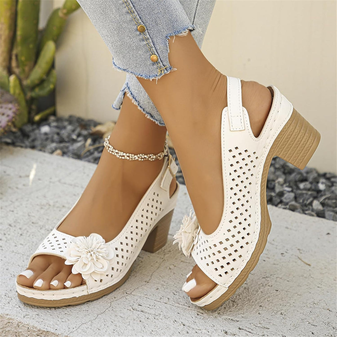 Sienna™ | Floral Chunky Heel Sandals