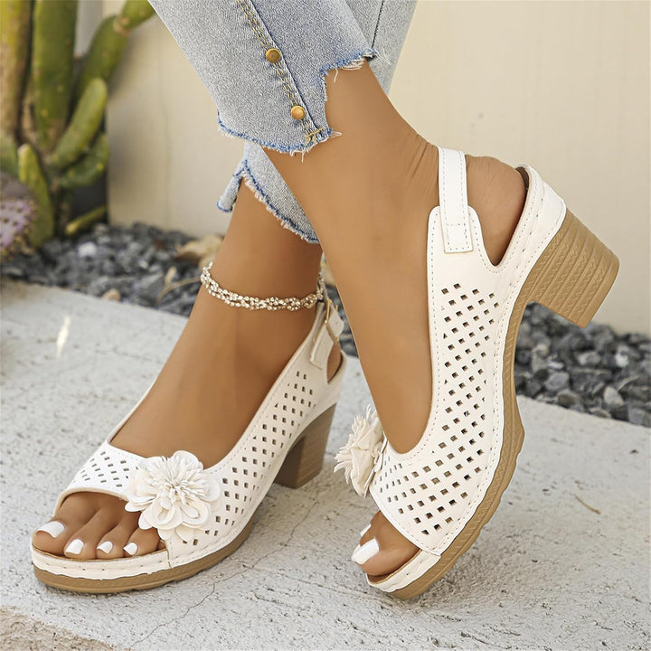 Sienna™ | Floral Chunky Heel Sandals