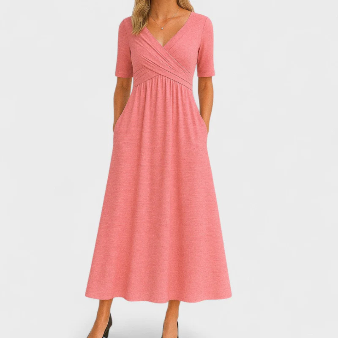Chrystal - Crossed dress with short sleeves
