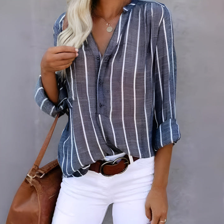 Tasha - Striped Button-Up Shirt