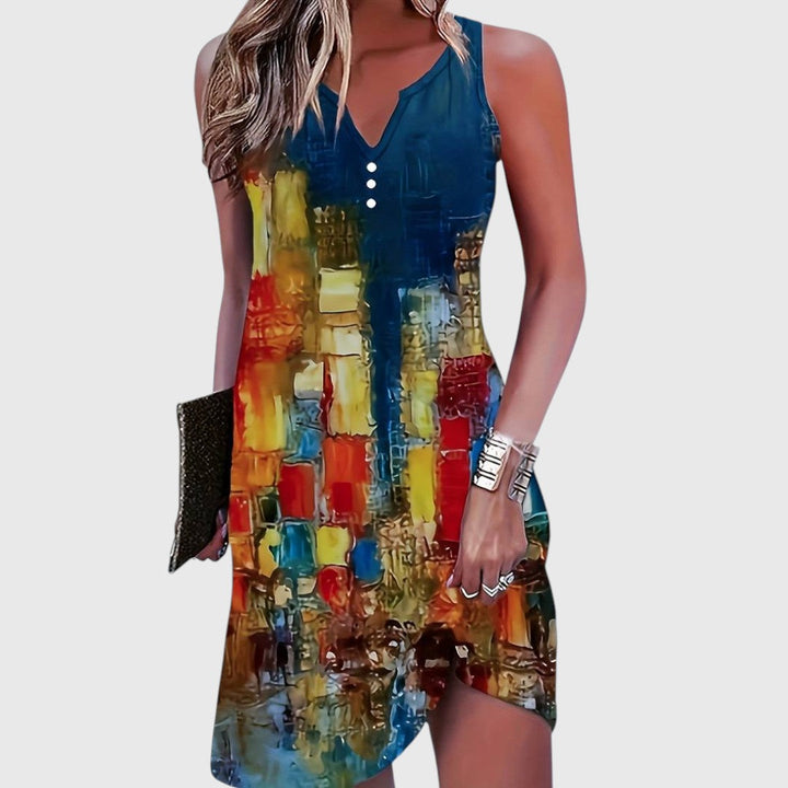 Nancy - Ladies Sleeveless Comfortable Mini Dress