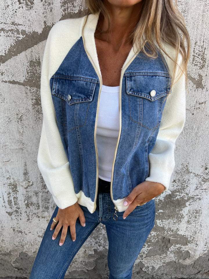 Nina™ | Stylish Casual Zip Jacket with V-Neck