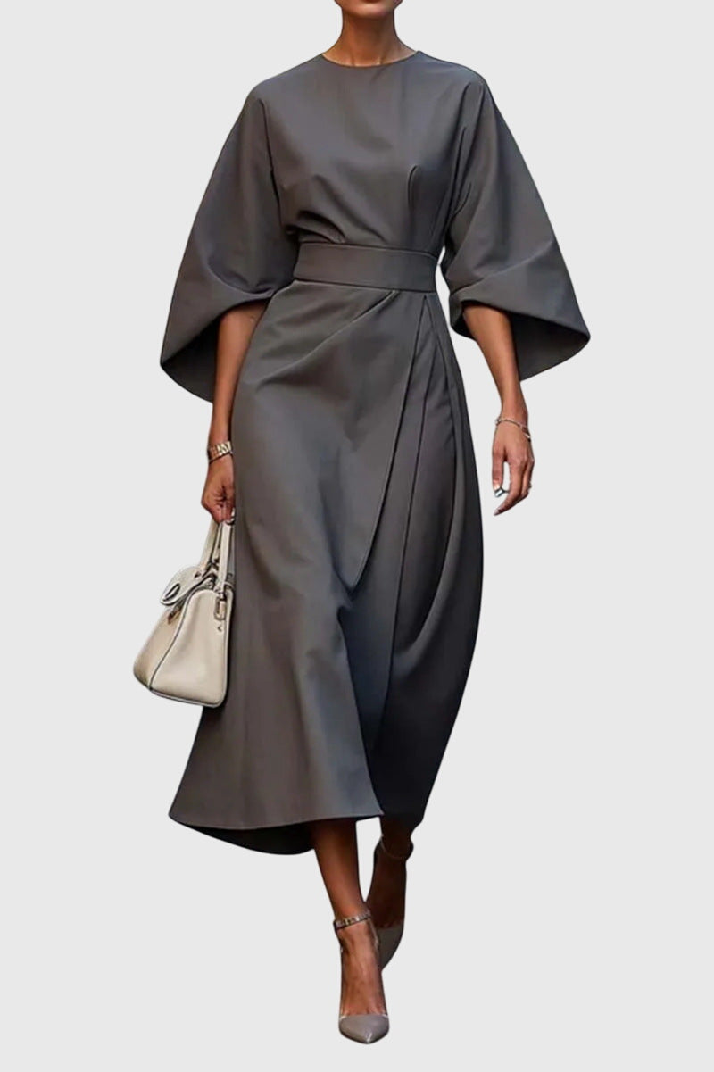 Claire - Elegant Wide-Sleeve Midi Dress
