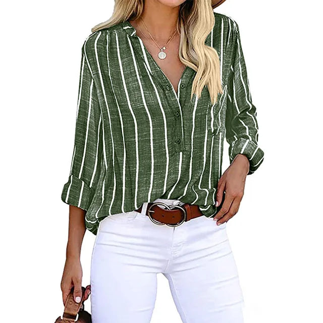 Tasha - Striped Button-Up Shirt