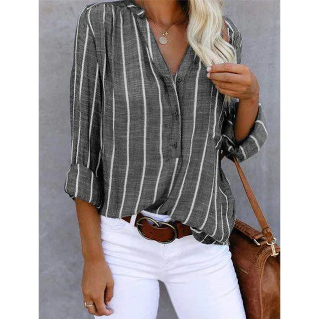Tasha - Striped Button-Up Shirt