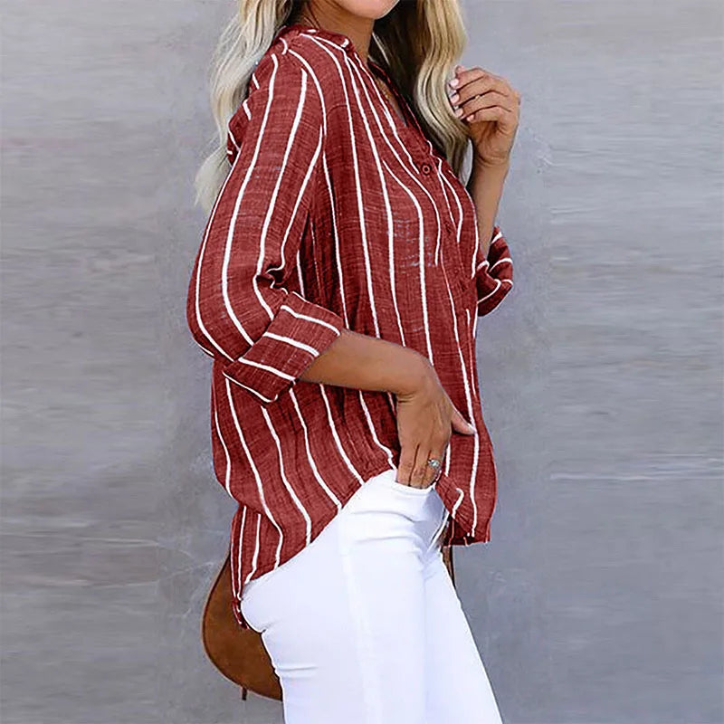 Tasha - Striped Button-Up Shirt