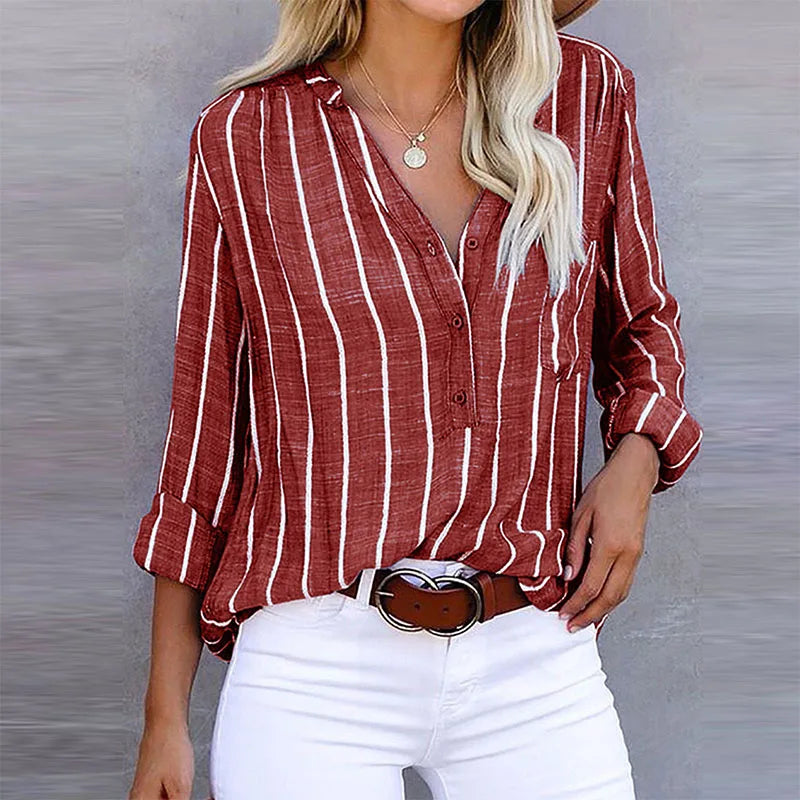 Tasha - Striped Button-Up Shirt