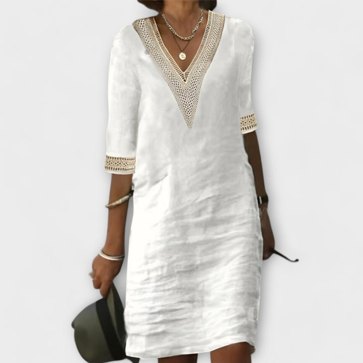 Tina - Ladies' Dress Made of Cotton and Linen