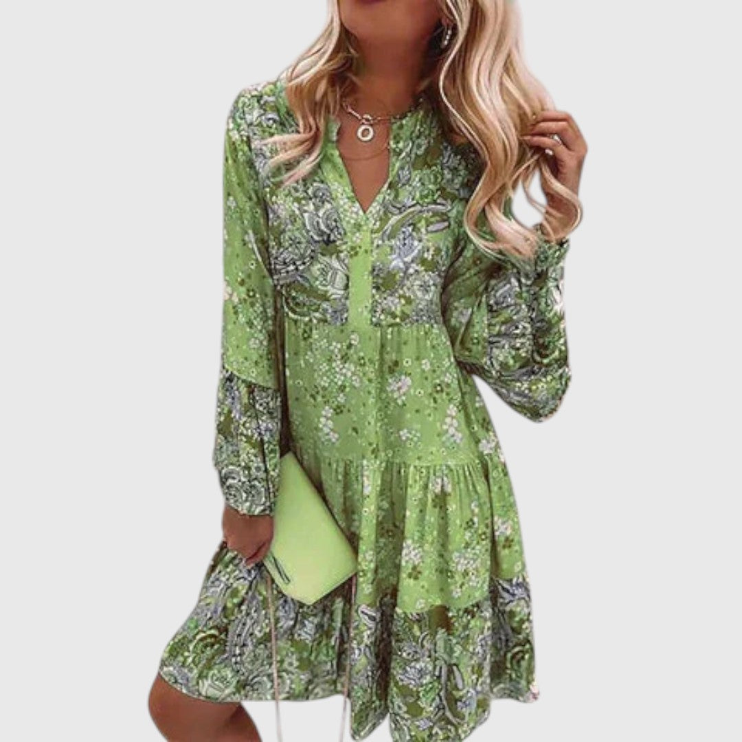 Babette - Women's midi dress with floral pattern