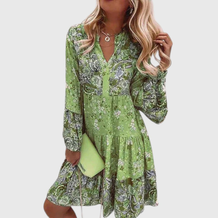 Babette - Women's midi dress with floral pattern