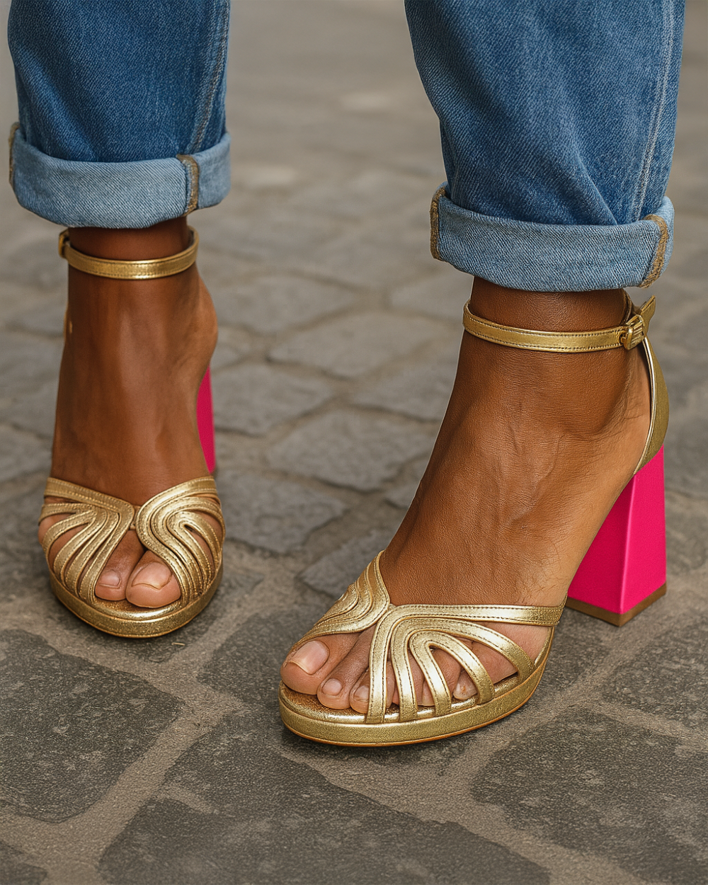 Olvira - Elegant Wide Heel Sandals