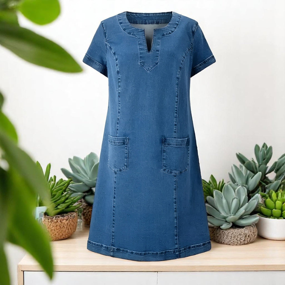 Ruby™ – Comfortable Denim Dress with Stylish Front Pockets