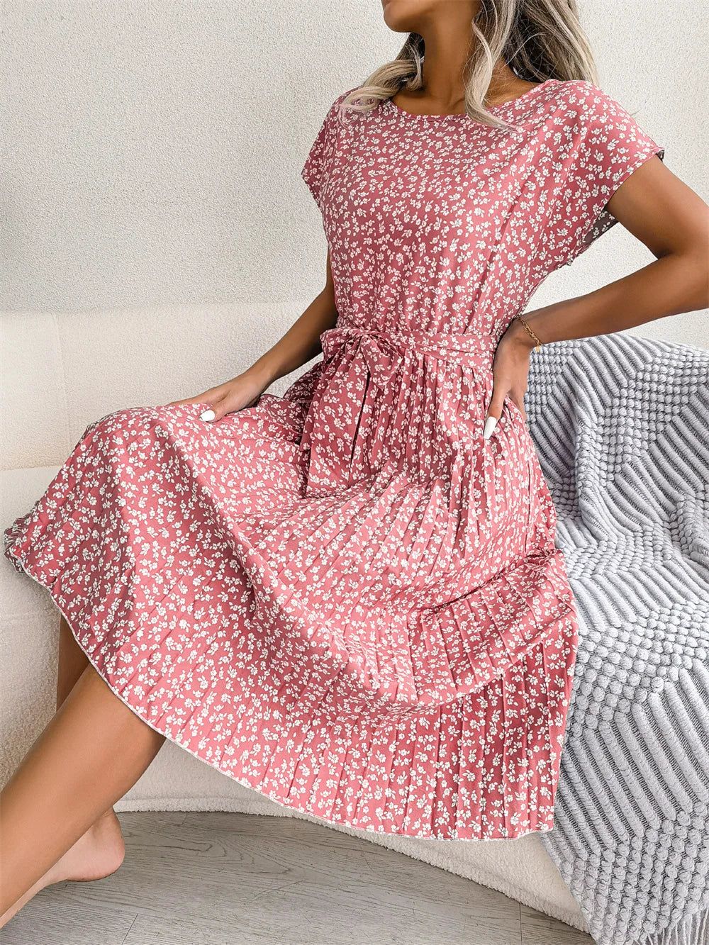 Wendy - Floral High Waist Summer Dress