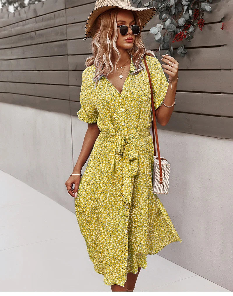 Selby - Floral Midi Dress for Women
