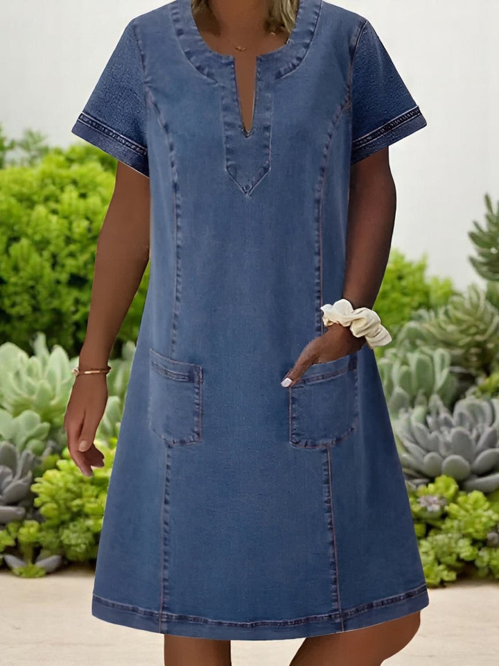 Ruby™ – Comfortable Denim Dress with Stylish Front Pockets