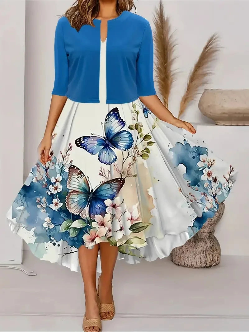 Emilie - Chic ladies summer midi dress with blazer
