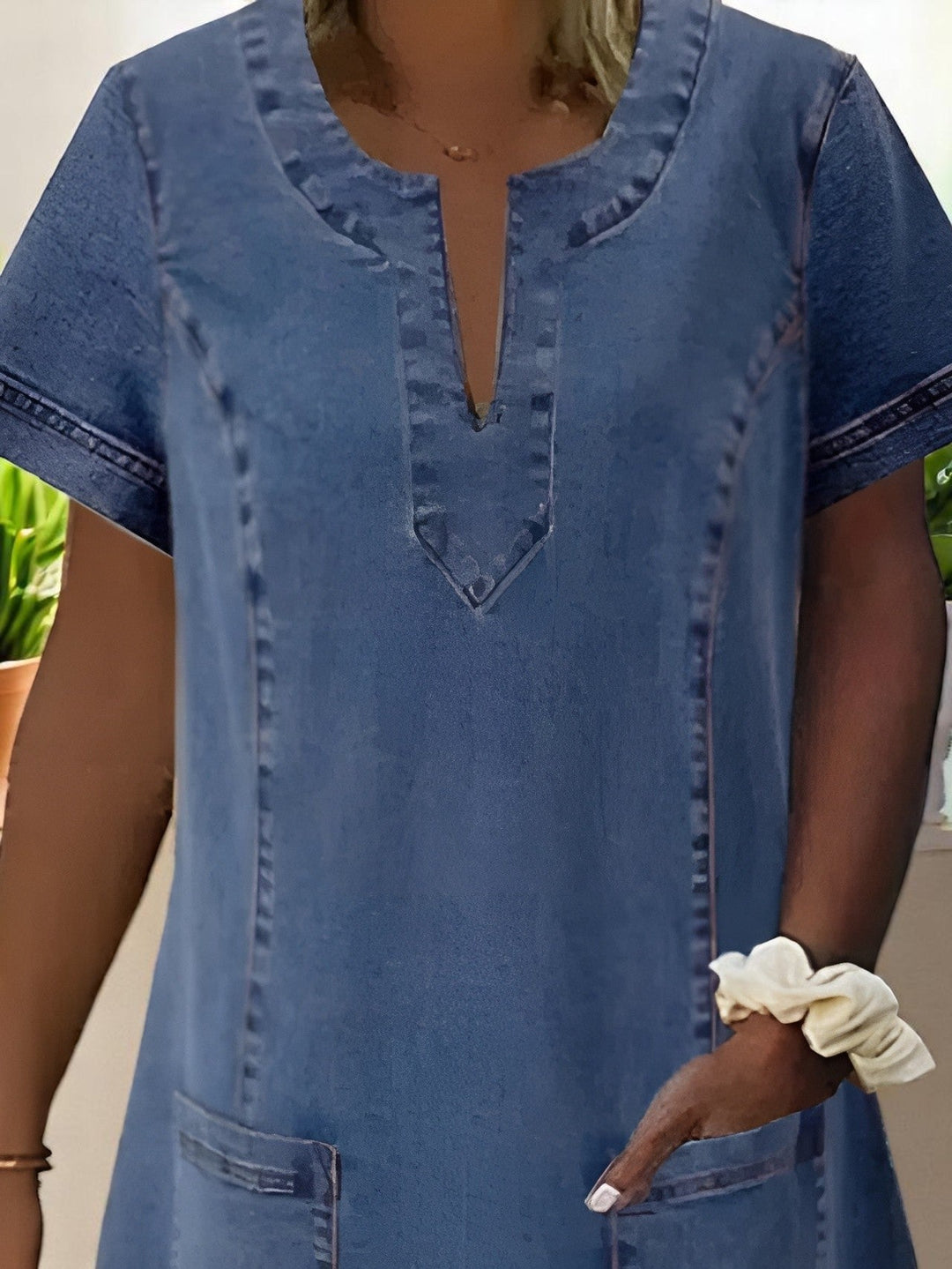 Ruby™ – Comfortable Denim Dress with Stylish Front Pockets