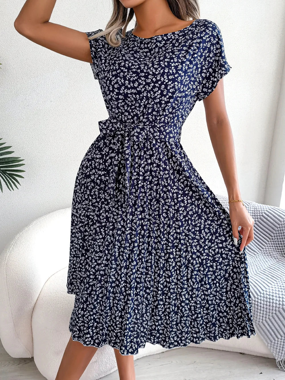Wendy - Floral High Waist Summer Dress