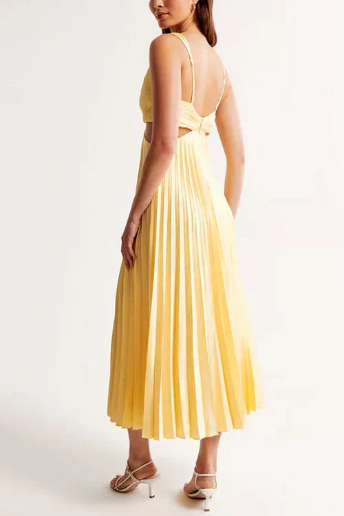 Lotus - Elegant pleated evening midi dress for women