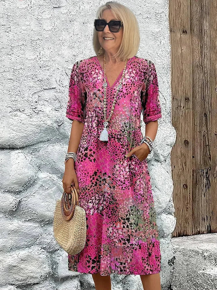 Gina - Vibrant Midi Length Dress