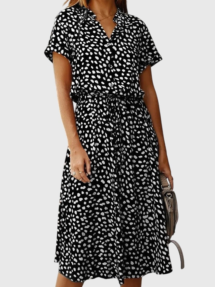 Amber | Printed V-Neck Dress