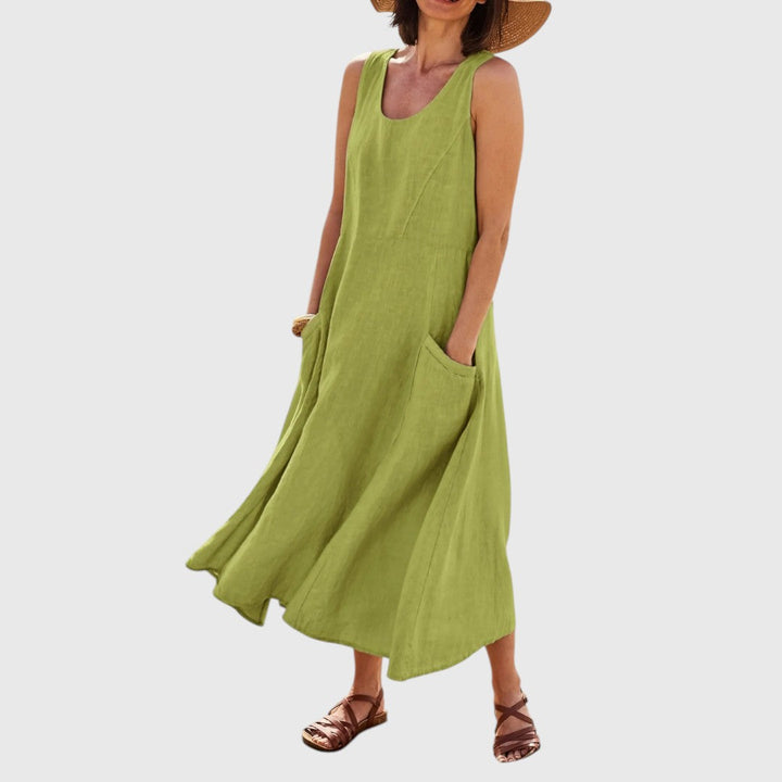Shaun - Casual Sleeveless Dress with Pockets