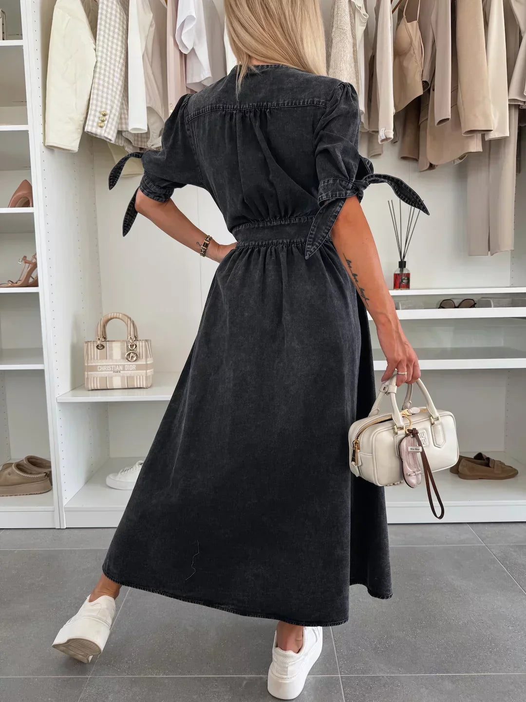 Karla - V-Neck Button Dress