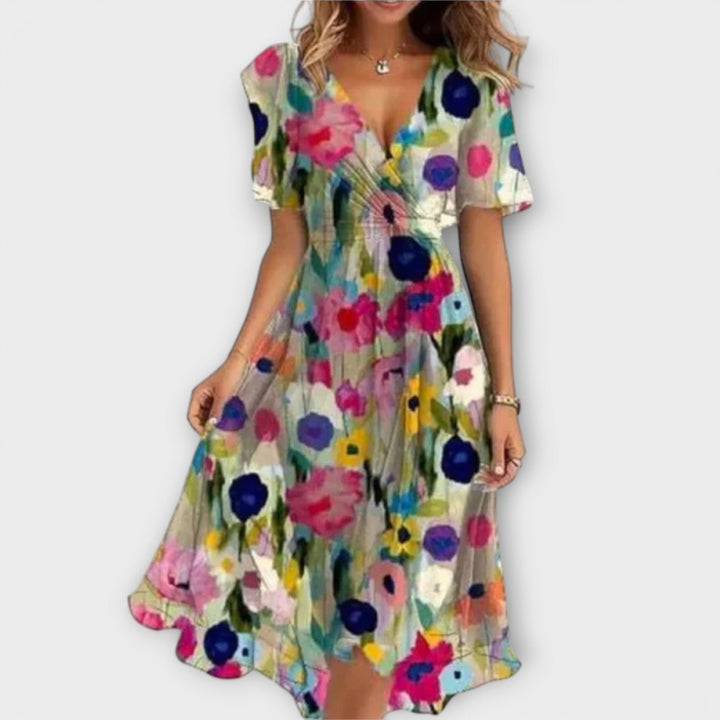 Anne - Damen Kleid mit V-Ausschnitt