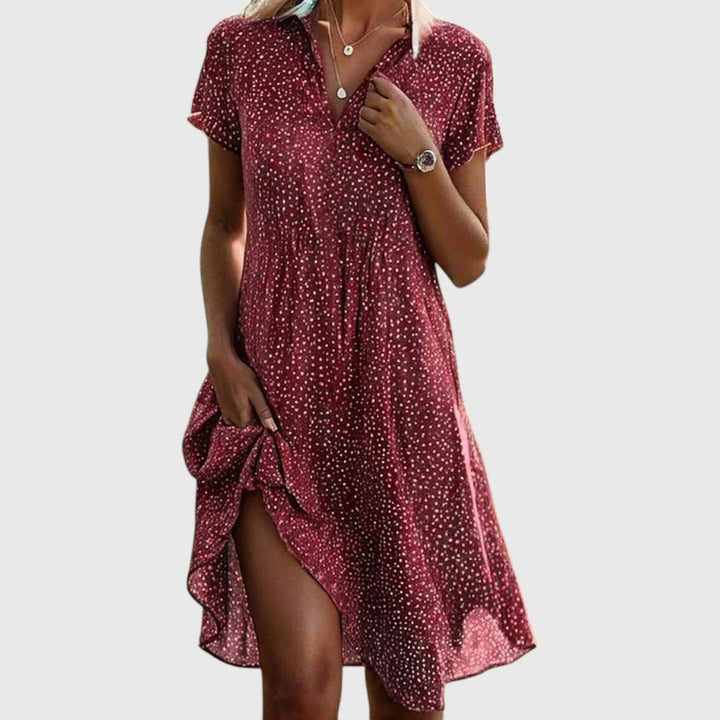 Mona - Short Sleeve Midi Dress
